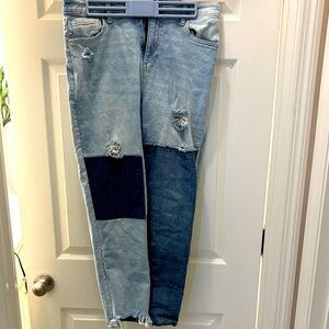 Celebrity Pink Light and Dark Blue Patchwork Jeans